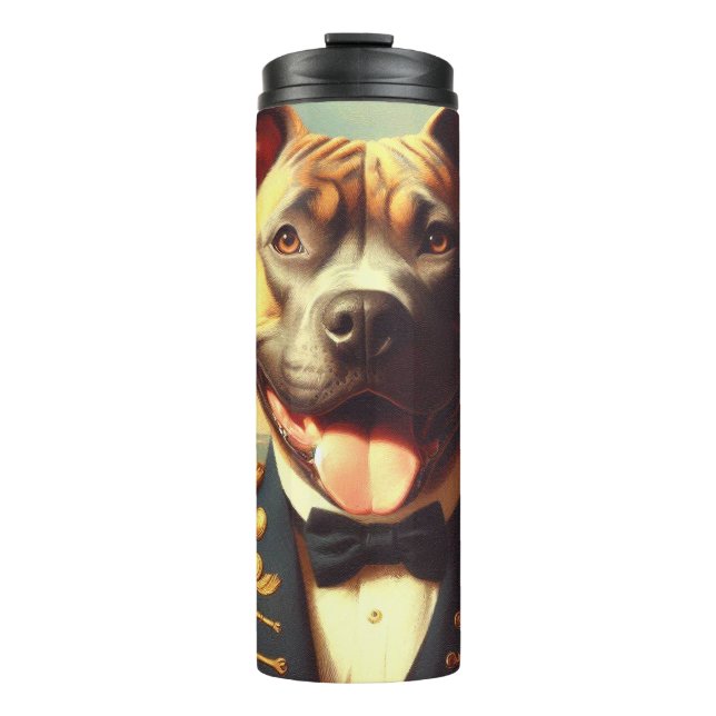 Garrafa Térmica Vintage American Pit Bull Terrier Painting (Frente)