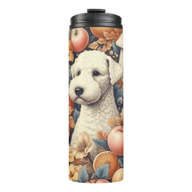 Garrafa Térmica Vintage Bedlington Terrier Seamless (Frente)