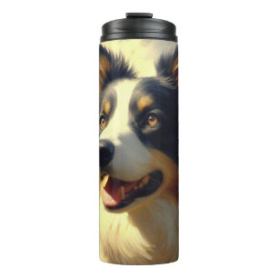 Garrafa Térmica Vintage Border Collie Painting