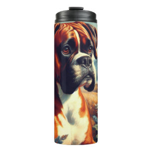 Garrafa Térmica Vintage Boxer Dog Painting