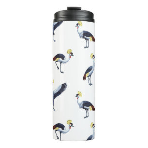 Garrafa Térmica Vintage com um padrão perfeito com aves de guindas