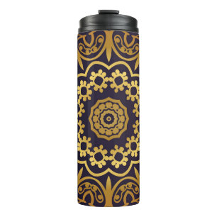 Garrafa Térmica Vintage Convite com o padrão Mandala. Deco