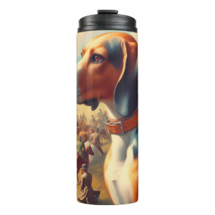 Garrafa Térmica Vintage Coonhound Dog Painting