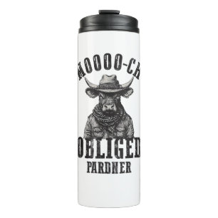 Garrafa Térmica Vintage Cowboy Bull Rodeo Moooch Obrigatório Pardn