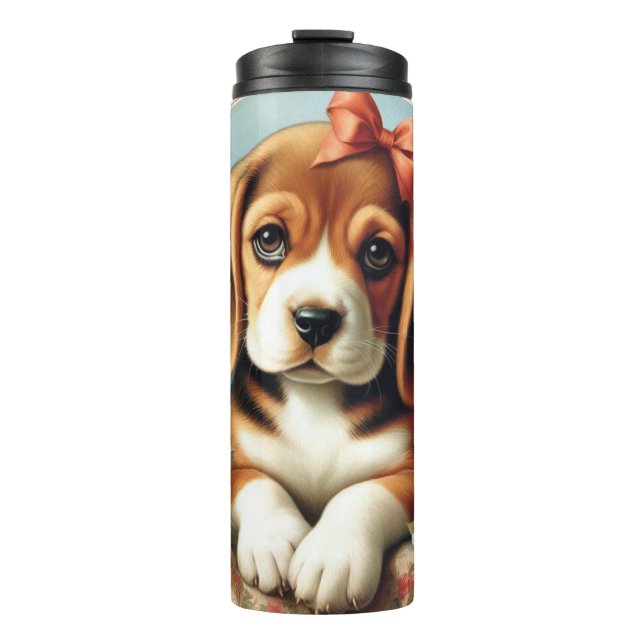 Garrafa Térmica Vintage Cute Beagle Puppy (Frente)