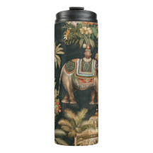 Vintage Elephant Jungle Tumbler – Exotic Tropical 
