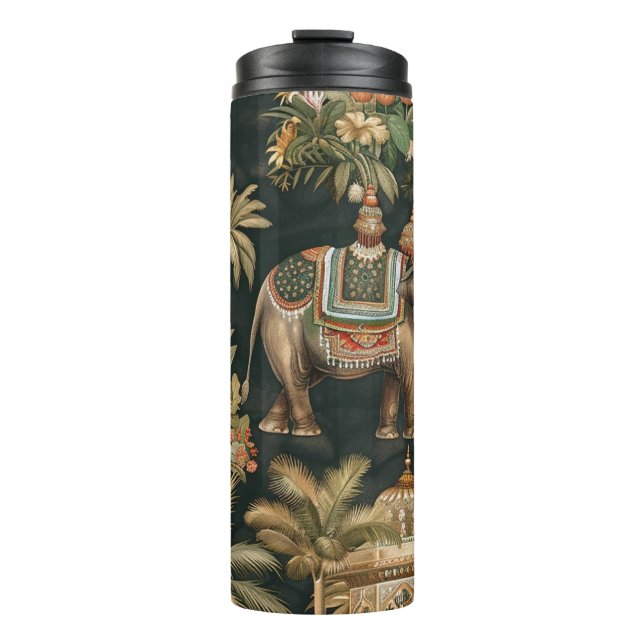 Garrafa Térmica Vintage Elephant Jungle Tumbler – Exotic Tropical  (Frente)