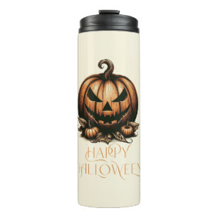 Garrafa Térmica Vintage feliz abóbora do Halloween