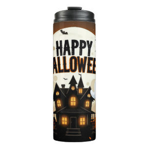 Garrafa Térmica Vintage feliz arte de Halloween