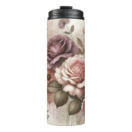Garrafa Térmica Vintage Floral Anti-Estilo Tumbler