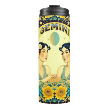 Vintage Horoscope Sinal Gemini Twins Celestial