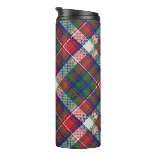 Garrafa Térmica Vintage Retro Natal Xadrez Vermelho Azul