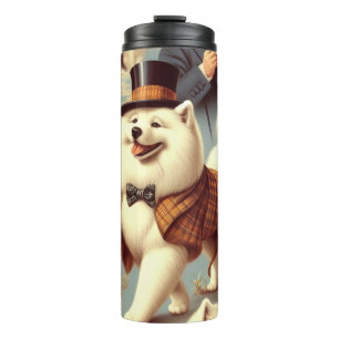 Garrafa Térmica Vintage Samoyed Dog Seless Painting