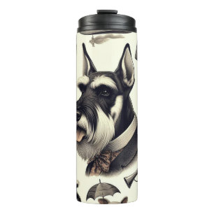 Garrafa Térmica Vintage Schnauzer Seamless