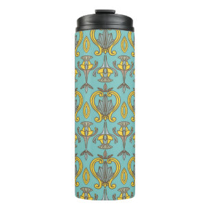 Garrafa Térmica vintage Seamless Art Nouveau Pattern. Muro de Vint