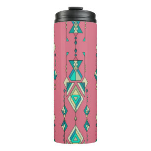 Garrafa Térmica Vintage Tribal: Padrão Étnico Sem Olhos