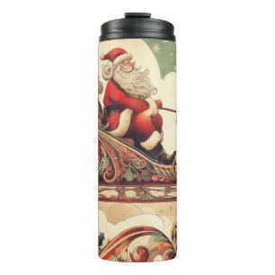 Garrafa Térmica vintage/whimsical/papai noel/Natal