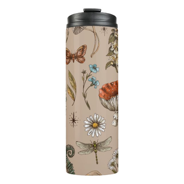 Garrafa Térmica Vintage Woodland Natureza sem descontinuidades. Am (Frente)