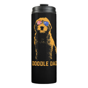 Garrafa Térmica Vintagem de Goldendoodle, Pai de Mens Mens
