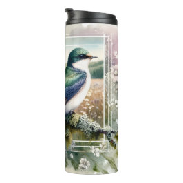 Garrafa Térmica Violet Green Swallow Bird Forest Tumbler