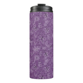 Garrafa Térmica Violet Mauve Butterfly AMVE - padrão perfeito.