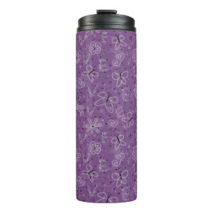 Garrafa Térmica Violet Mauve Butterfly AMVE - padrão perfeito.