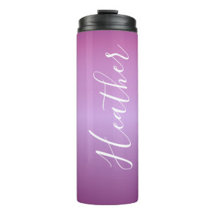 Garrafa Térmica Violeta Roxa e Script Branco Personalizado