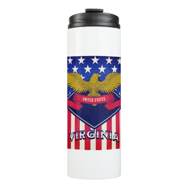 Garrafa Térmica Virginia USA Flag (Frente)