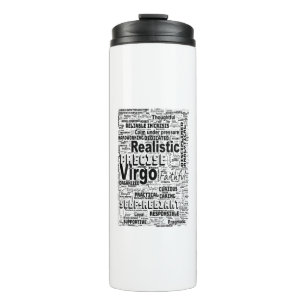 Garrafa Térmica Virgo Zodiac Word Cloud Inspiração