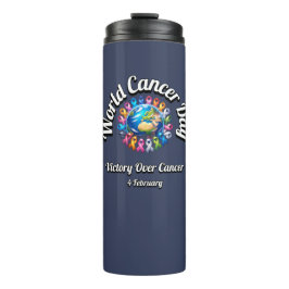Garrafa Térmica Vitória Sobre Cancer. Dia Mundial do Cancer.