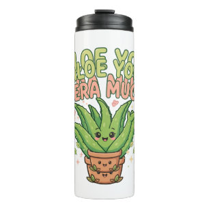 Garrafa Térmica Você Ama Muito Vera Planta Fofa Pun
