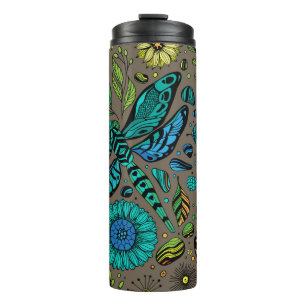 Garrafa Térmica Voe, voe libélula em marrom