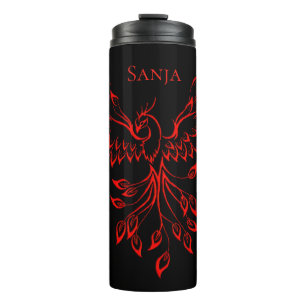 Garrafa Térmica Voo Vermelho de Uma Phoenix Personalizada