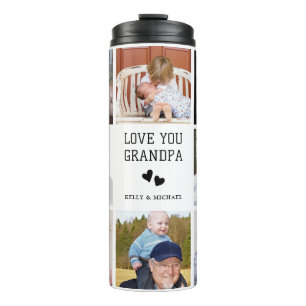 Garrafa Térmica Vovô - Colagem de Fotos Personalizada Tumbler Térm