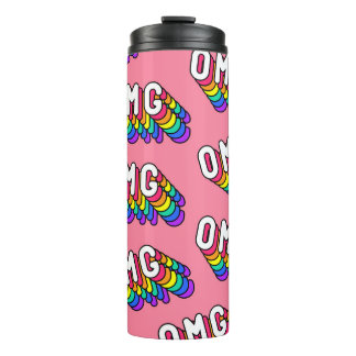Garrafa Térmica Wallpaper de Comic Pink do Quirky OMG