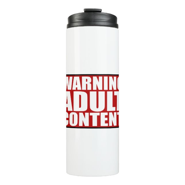 Garrafa Térmica Warning adult content filling sign red (Frente)
