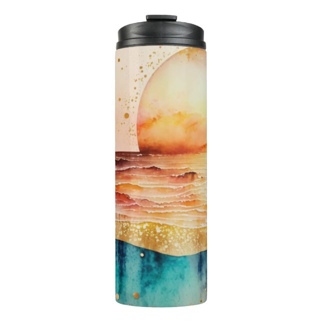 Garrafa Térmica Watercolor Beach Series Design 3 (Frente)