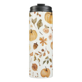 Garrafa Térmica Watercolor Fall Harvest Seamless Pattern Tumbler
