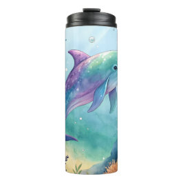 Garrafa Térmica Watercolor painted dolphin