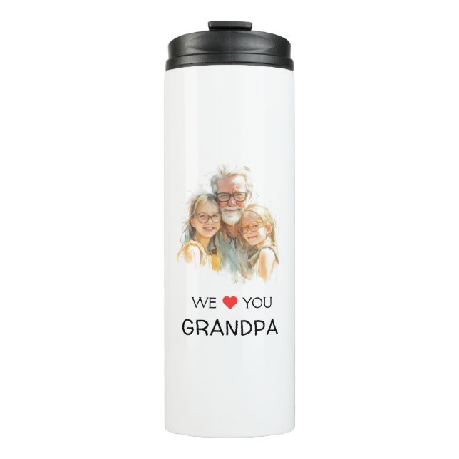 Garrafa Térmica We Love You Grandpa Thermal Tumbler | Custom Photo (Frente)