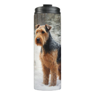 Garrafa Térmica Welsh Terrier Deixe Nevar Natal