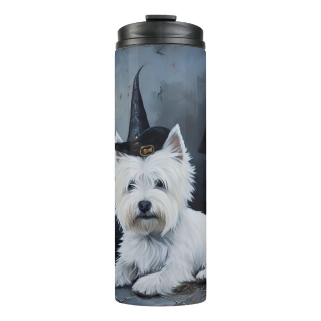 Garrafa Térmica West Highland White Terrier Pumpkin Halloween (Frente)