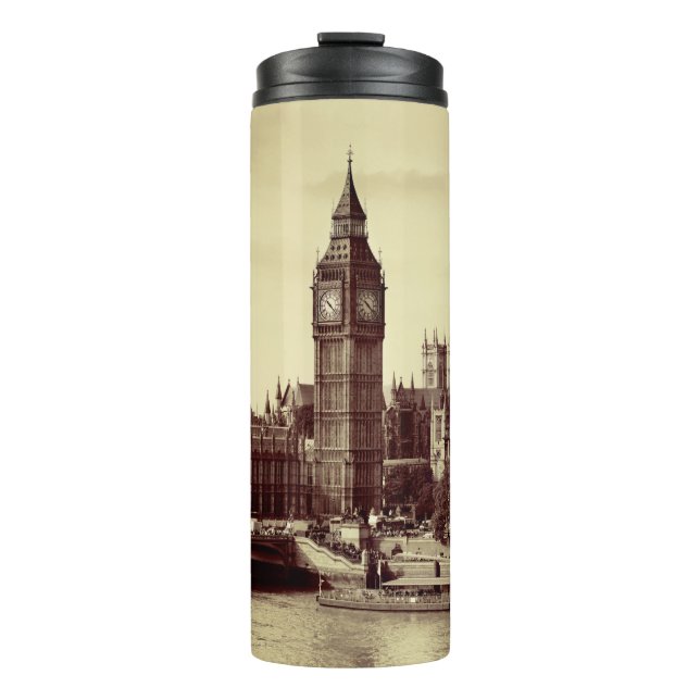 Garrafa Térmica Westminster de Londres com Big Ben e ponte. velho, (Frente)