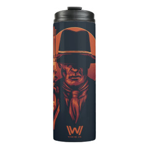 Garrafa Térmica Westworld   Homem de preto com revólver