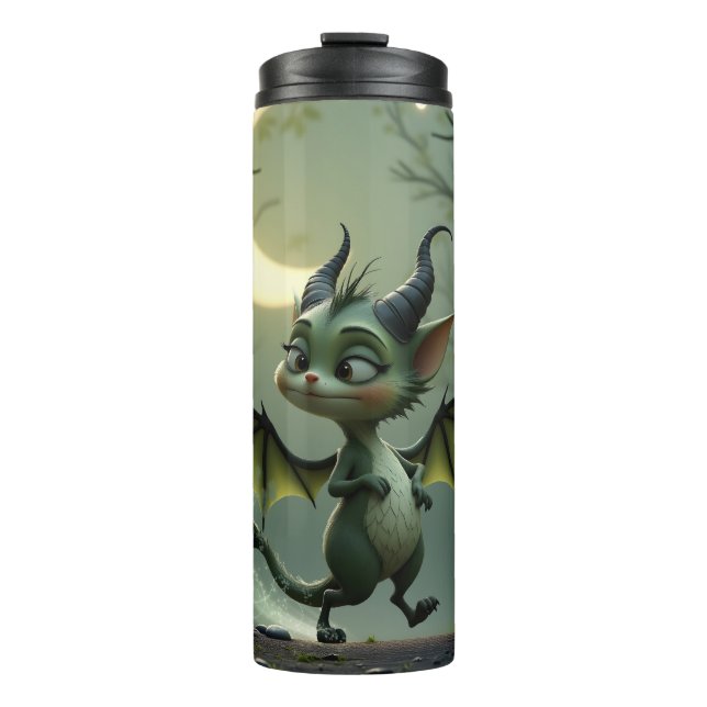 Garrafa Térmica Where moonbeams dance, little mischief awakens.  (Frente)