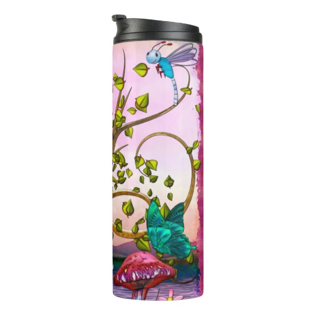 Garrafa Térmica Whimsey Gardens Fantasy Art (Rotação à direita)