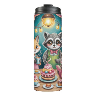 Garrafa Térmica Whimsical Forest Café - Cozy Animal Barista Vibes