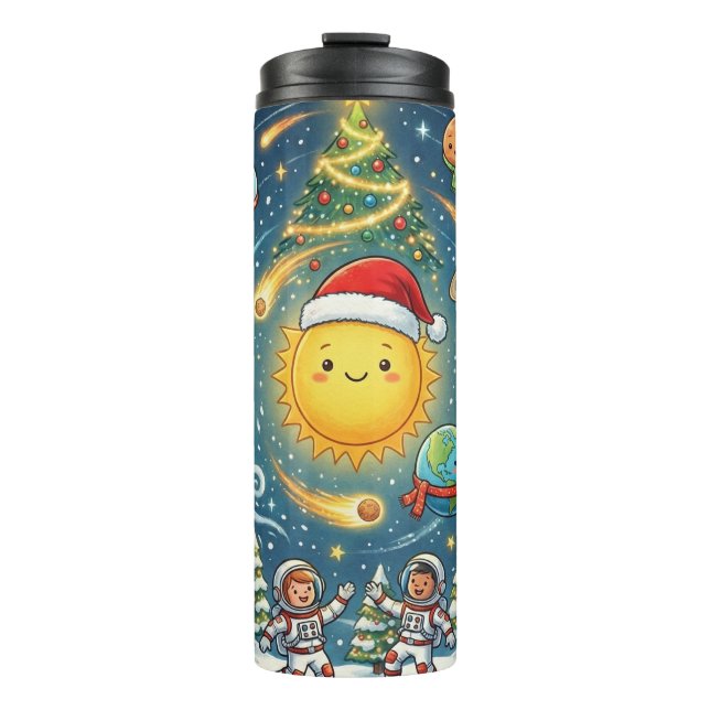 Garrafa Térmica  Whimsical Fun filled Solar System Christmas Party (Frente)