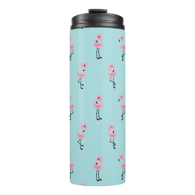 Garrafa Térmica Whimsical tropical flamingos (Frente)