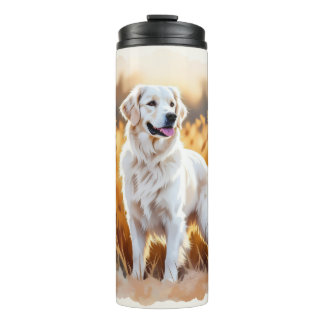 Garrafa Térmica White Golden Retriever Dog